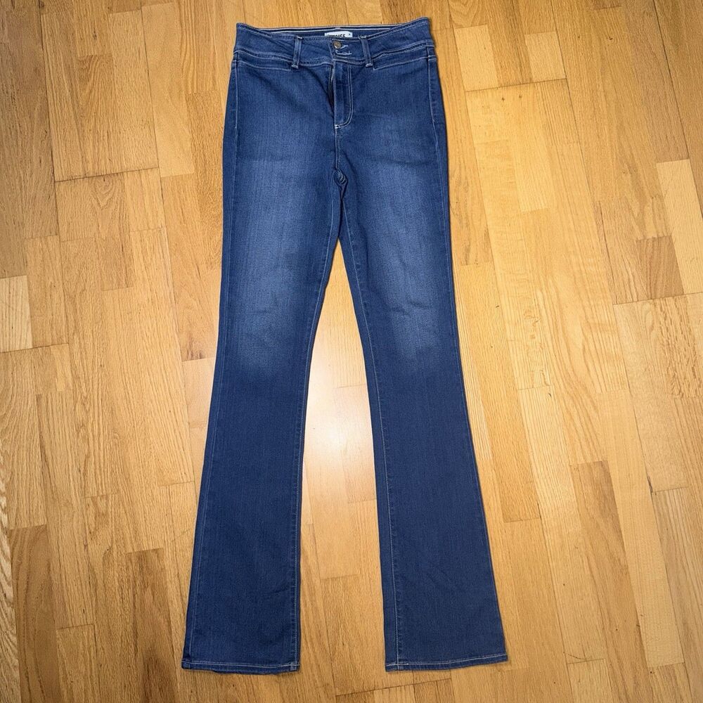 Paige $249 High Rise Manhattan Jeans Ronan 29 Dark Wash Blue Stretch Slim Casual
